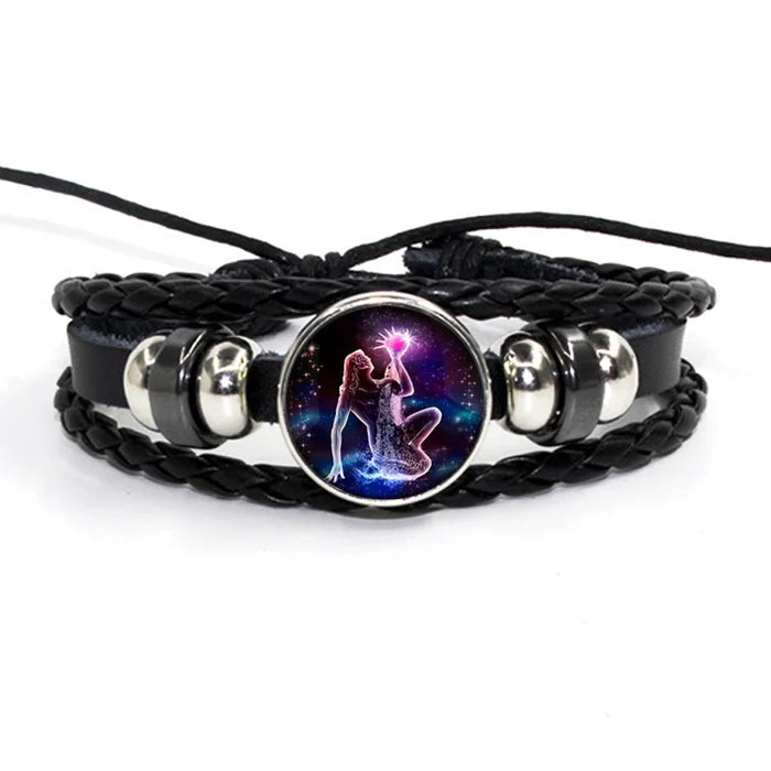 Zodiac Leather Braided Bracelet | 🔥FLAT 50% OFF SALE🔥